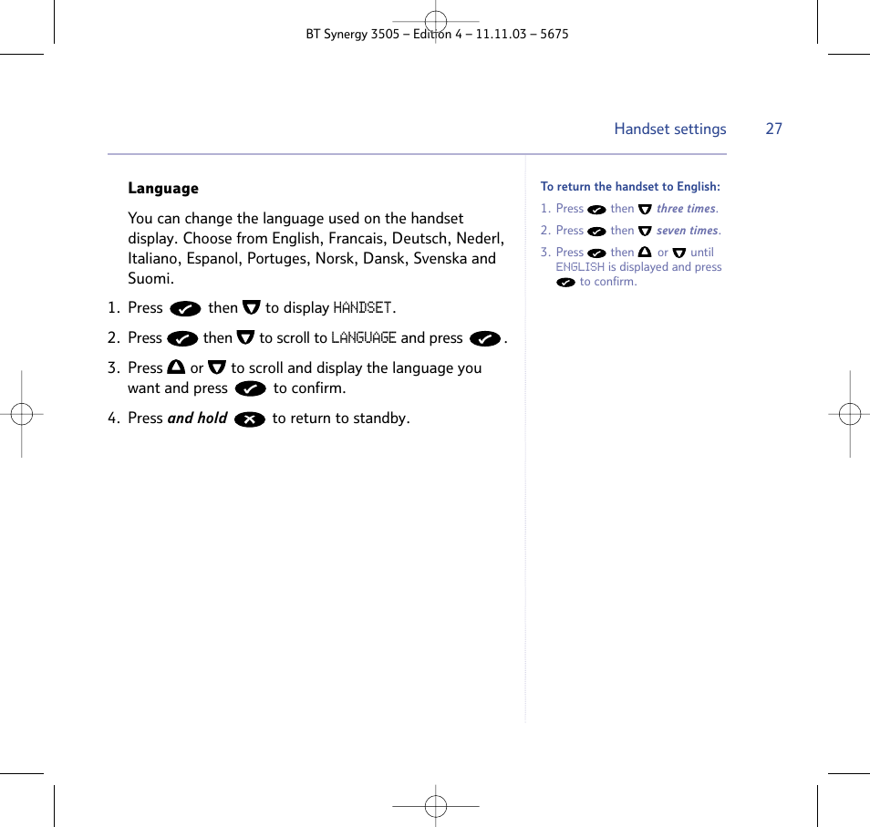 BT 3505 User Manual | Page 27 / 72