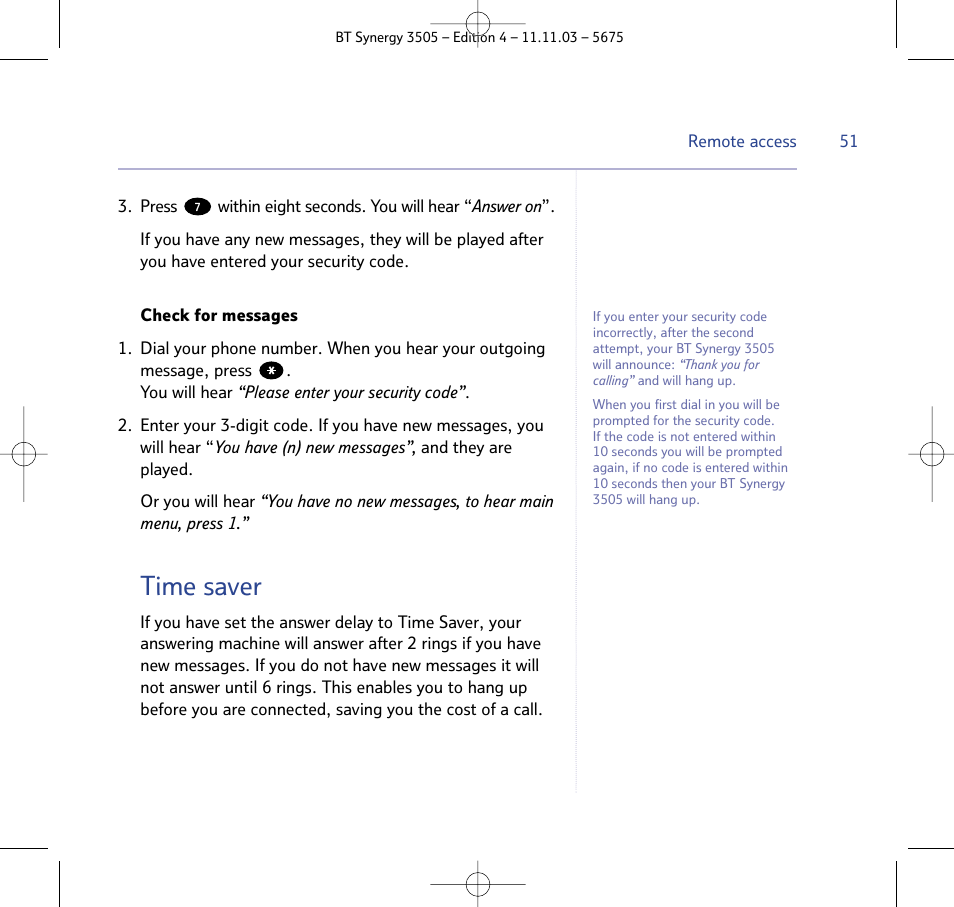 Time saver | BT 3505 User Manual | Page 51 / 72