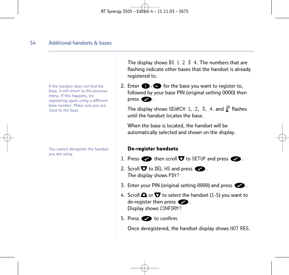 BT 3505 User Manual | Page 54 / 72