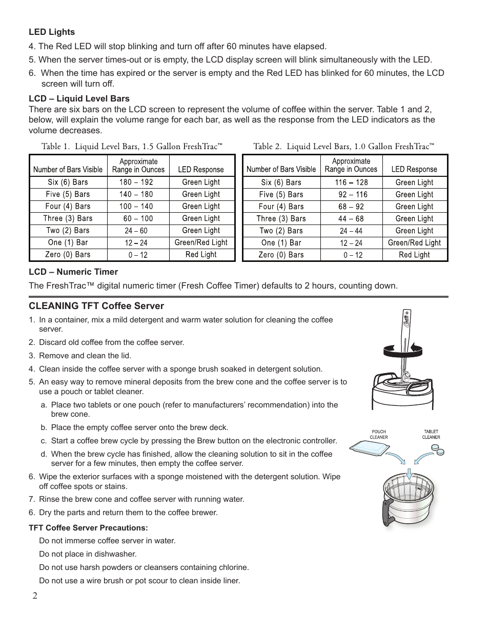 Wilbur Curtis TFT FreshTracTM Coffee Server User Manual | Page 2 / 4