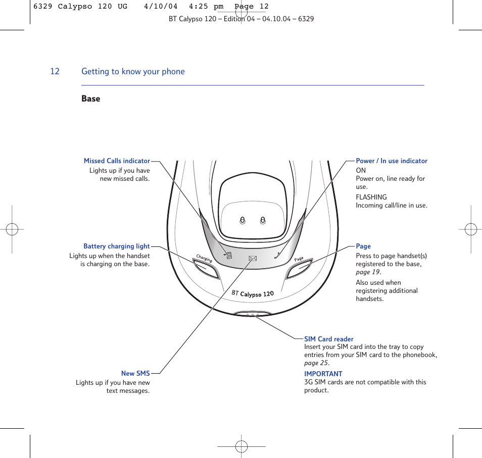 BT Calypso 120 User Manual | Page 12 / 69