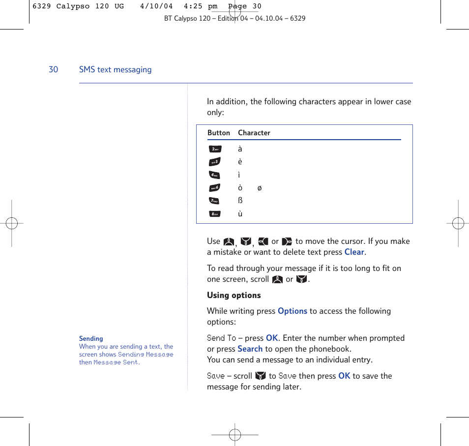 BT Calypso 120 User Manual | Page 30 / 69