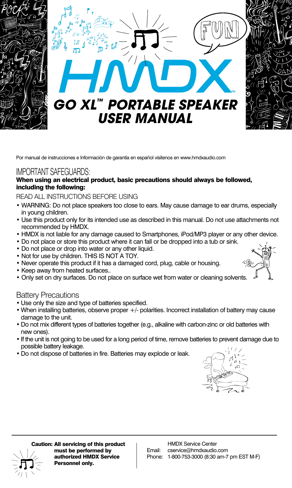 HMDX Go XL™ Portable Speaker EN User Manual | 2 pages