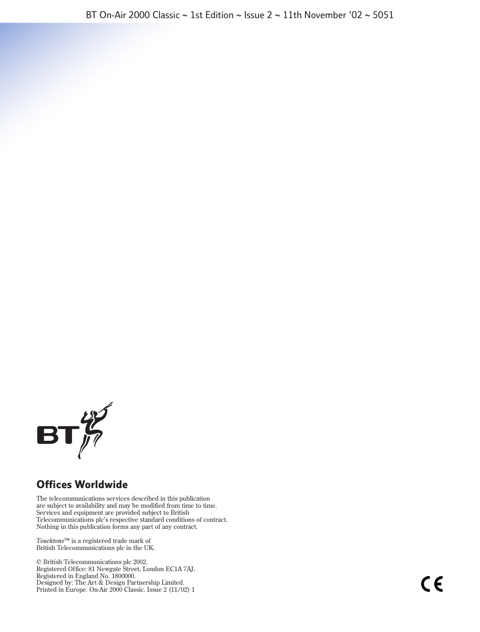 Offices worldwide | BT On-Air 2000 Classic User Manual | Page 23 / 23