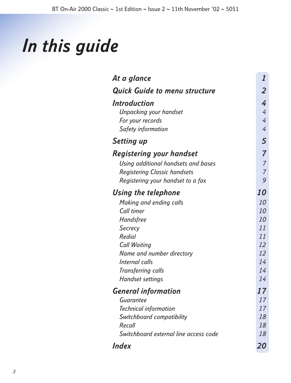 BT On-Air 2000 Classic User Manual | Page 4 / 23