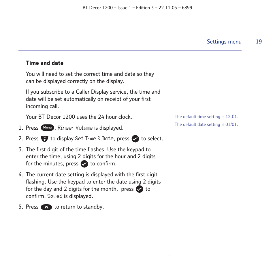 BT Decor 1200 User Manual | Page 19 / 36
