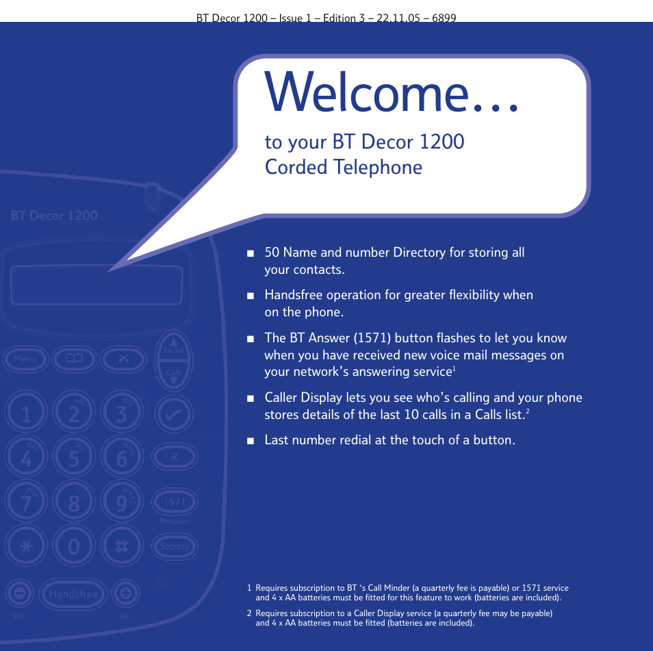 Welcome | BT Decor 1200 User Manual | Page 2 / 36