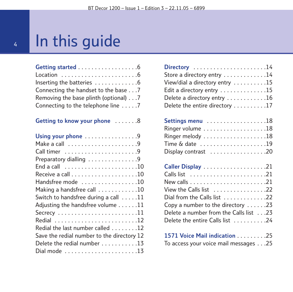 BT Decor 1200 User Manual | Page 4 / 36
