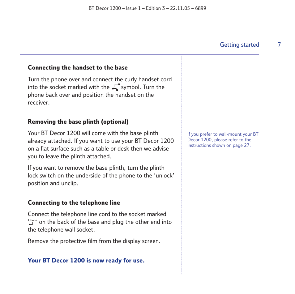 BT Decor 1200 User Manual | Page 7 / 36