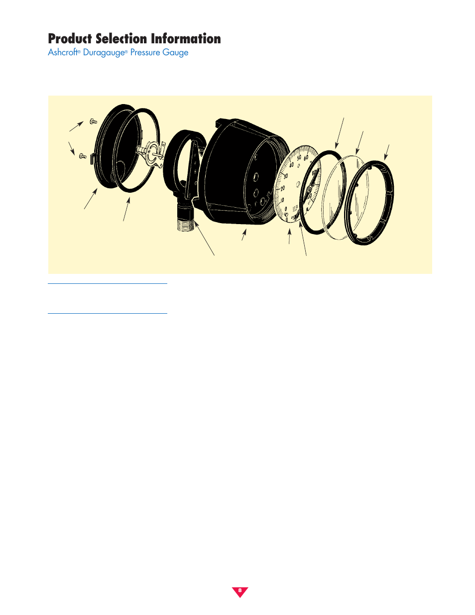 Product selection information, Ashcroft, Duragauge | Pressure gauge | Pilgrim Pressure Gauges Process User Manual | Page 8 / 16