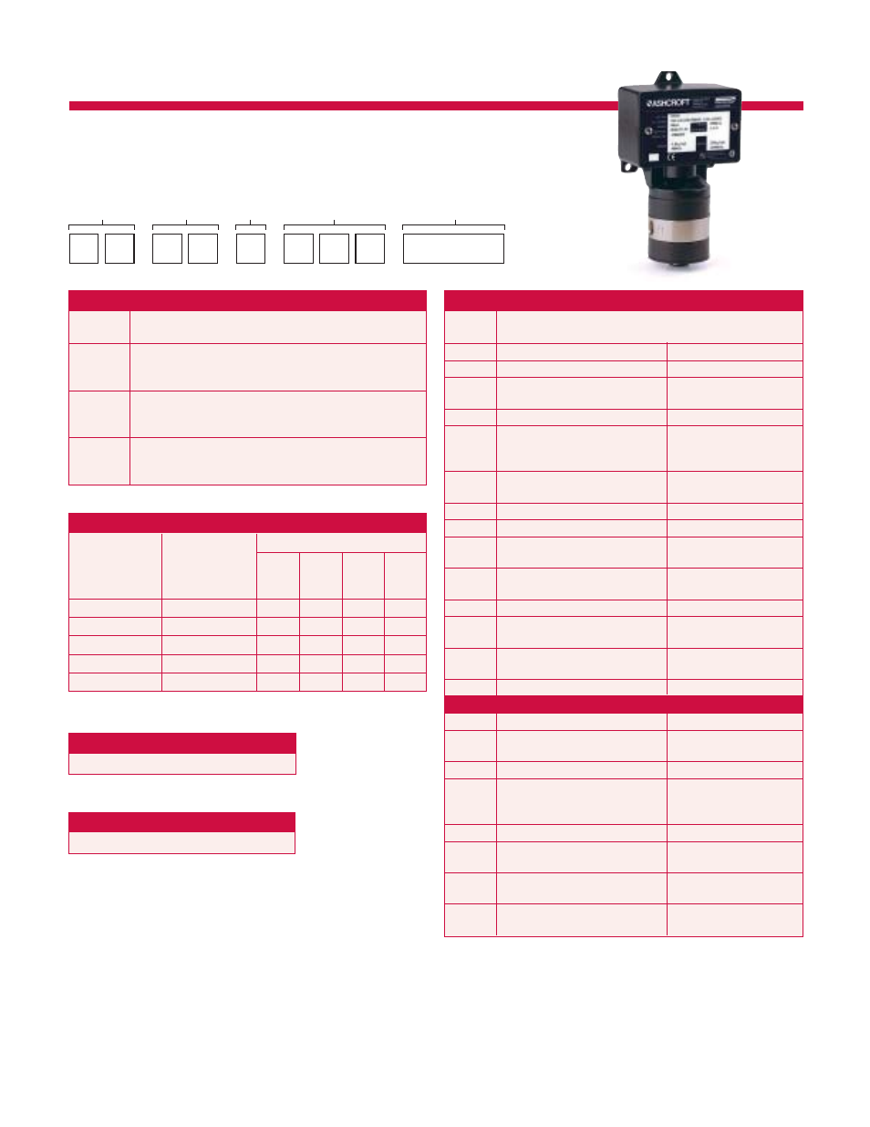 Order information | Pilgrim Pressure Switches B-SERIES User Manual | Page 5 / 16