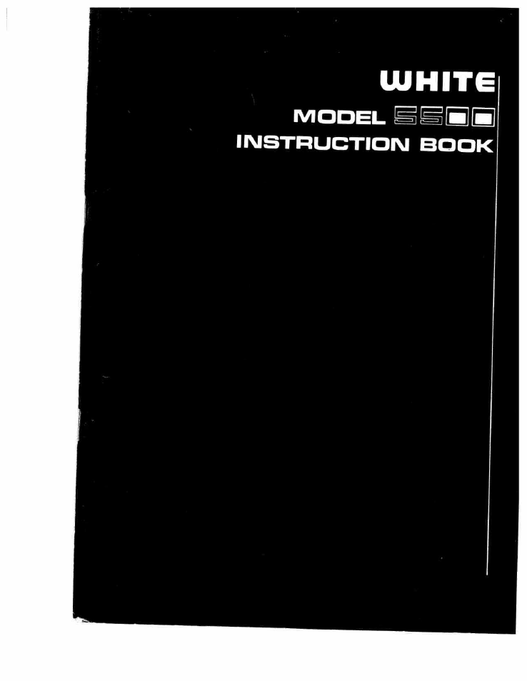 SINGER White 5500 User Manual | 62 pages