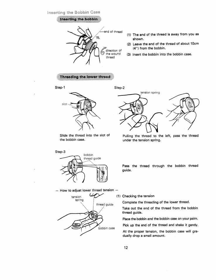 Thraadlng the lower thread | SINGER White 5500 User Manual | Page 14 / 62