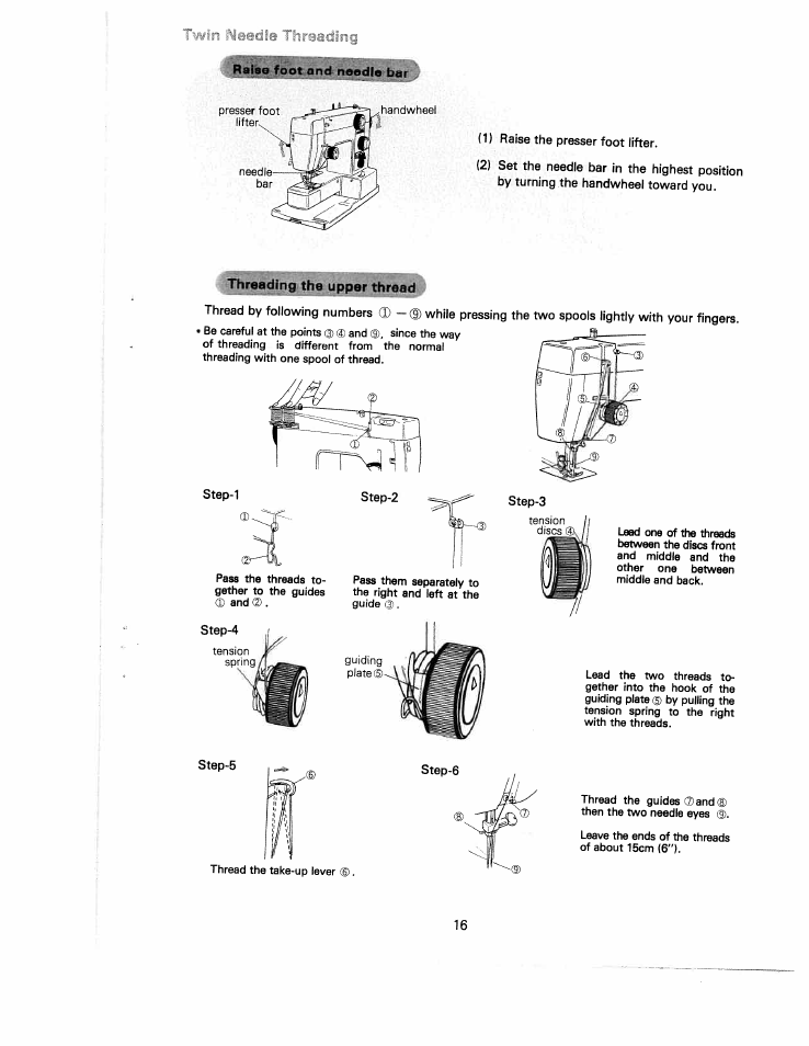 Rajae foot and needla ьвг, Threading the upper threat | SINGER White 5500 User Manual | Page 18 / 62