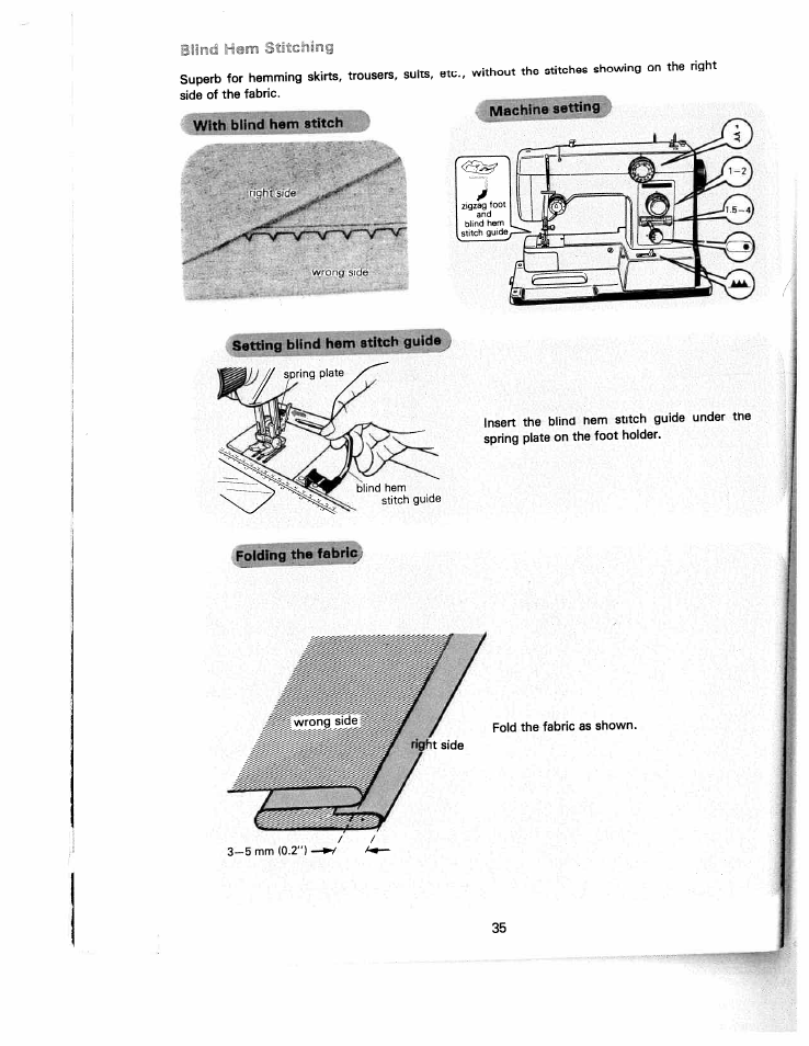 With blind ham stitch | SINGER White 5500 User Manual | Page 37 / 62