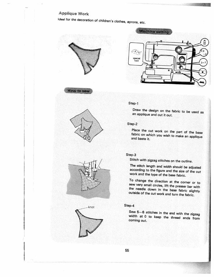 Appllqye work | SINGER White 5500 User Manual | Page 57 / 62
