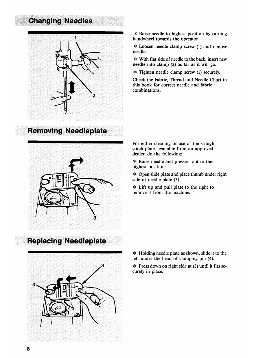 Changing needles, Re^pvihg niediefil^te | SINGER 2118 User Manual | Page 10 / 36