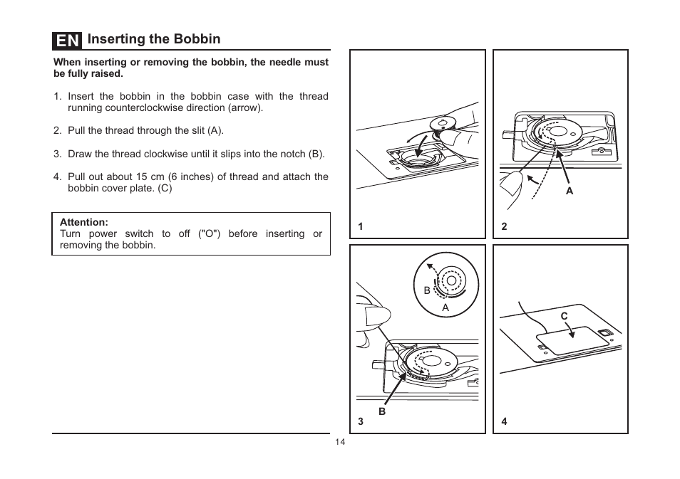 Inserting the bobbin | SINGER 4423 Heavy Duty User Manual | Page 21 / 67