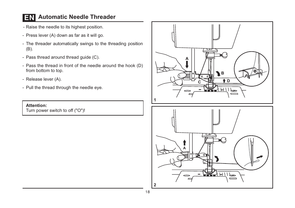 Automatic needle threader | SINGER 4423 Heavy Duty User Manual | Page 25 / 67