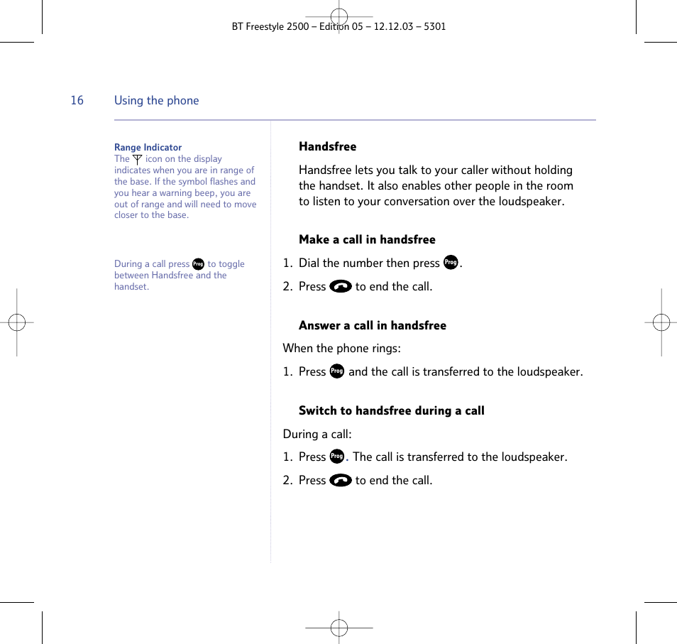 BT Freestyle 2500 User Manual | Page 16 / 52