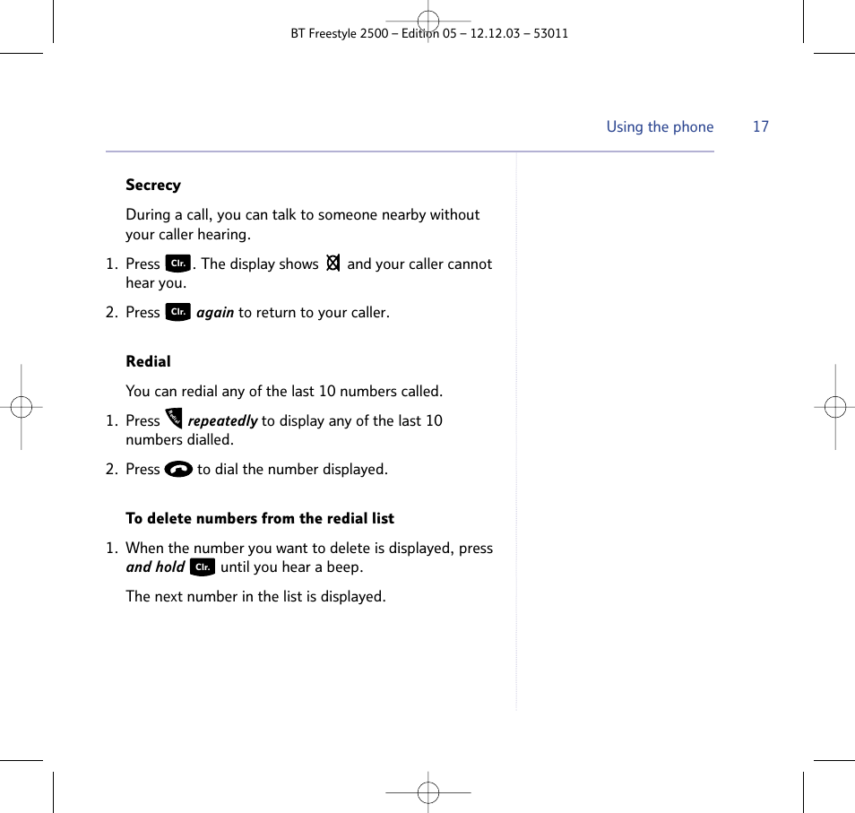 BT Freestyle 2500 User Manual | Page 17 / 52