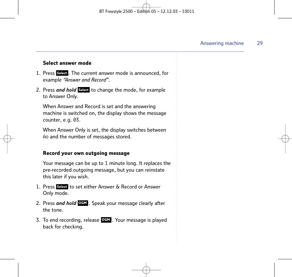 BT Freestyle 2500 User Manual | Page 29 / 52
