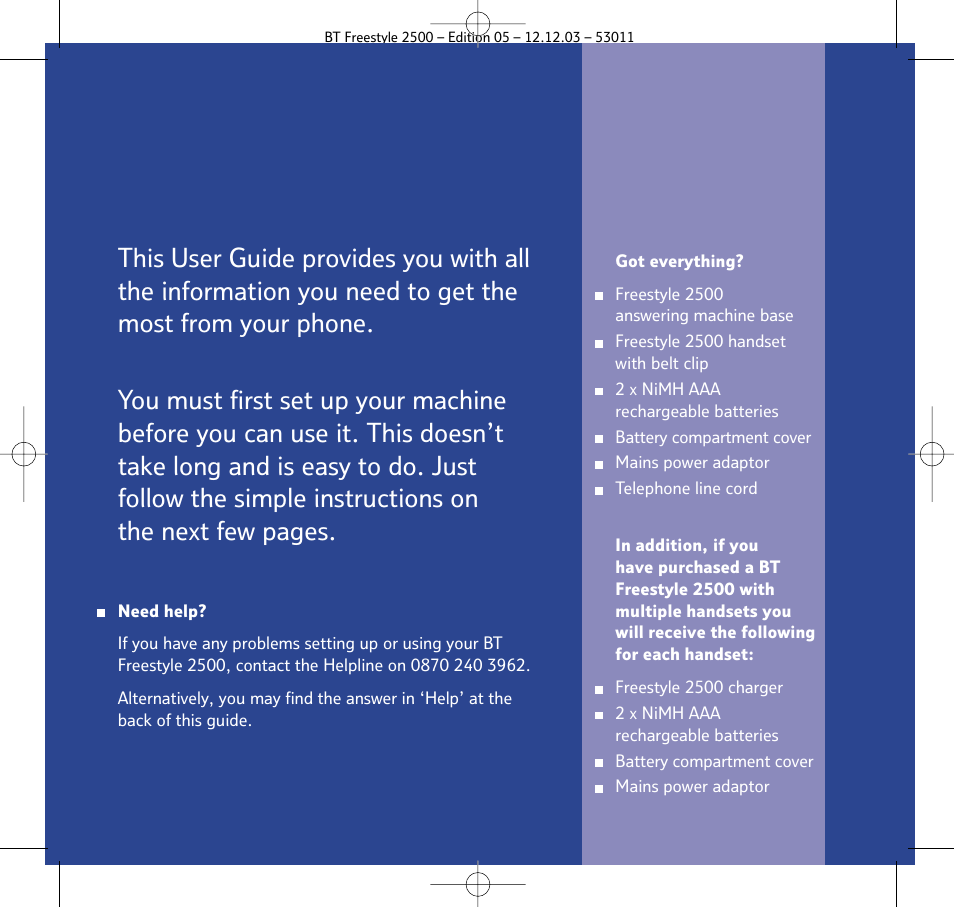 BT Freestyle 2500 User Manual | Page 3 / 52