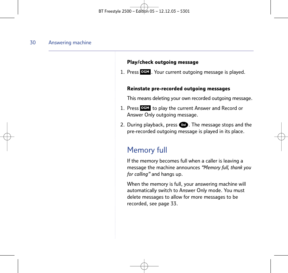 BT Freestyle 2500 User Manual | Page 30 / 52
