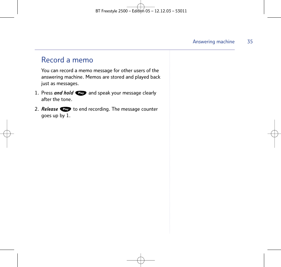 BT Freestyle 2500 User Manual | Page 35 / 52