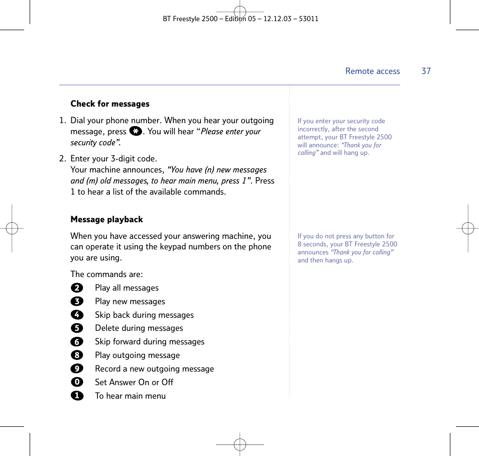 BT Freestyle 2500 User Manual | Page 37 / 52