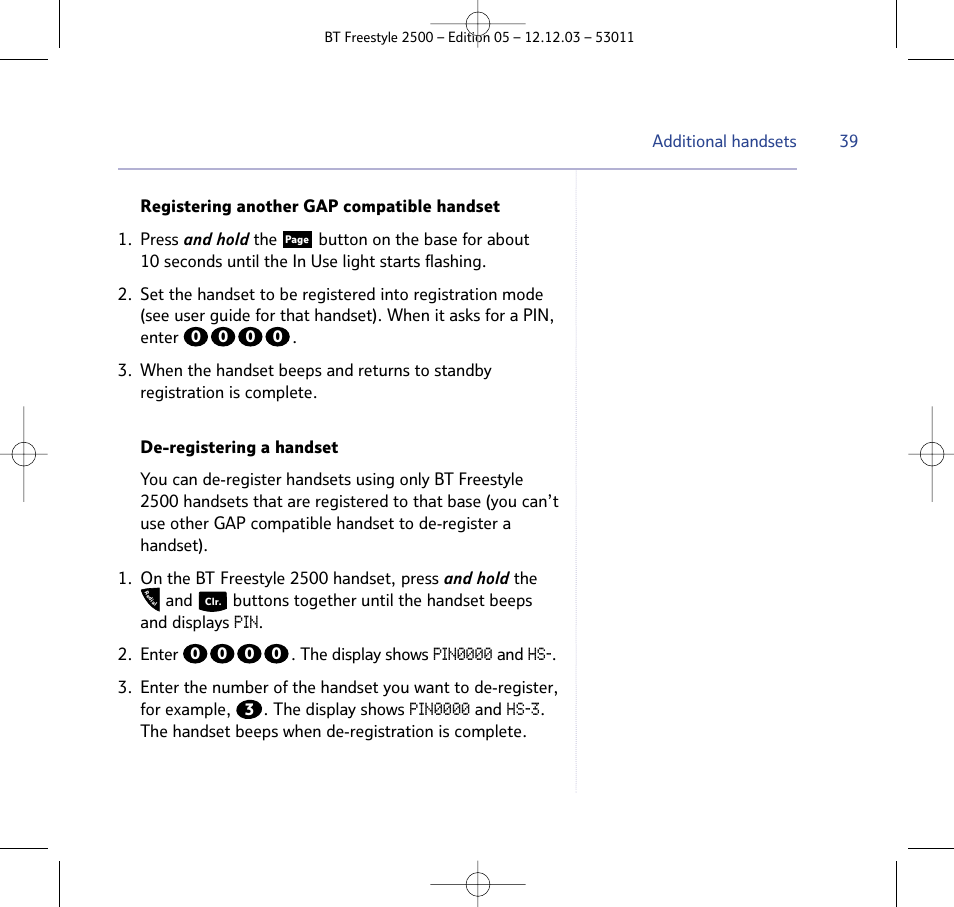 BT Freestyle 2500 User Manual | Page 39 / 52