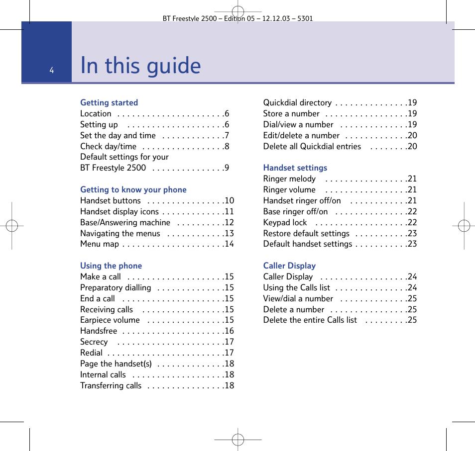 BT Freestyle 2500 User Manual | Page 4 / 52