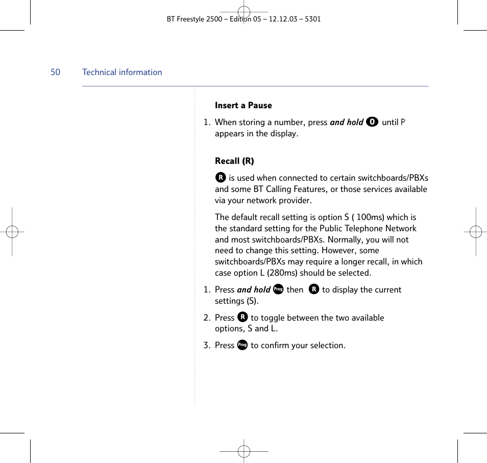 BT Freestyle 2500 User Manual | Page 50 / 52