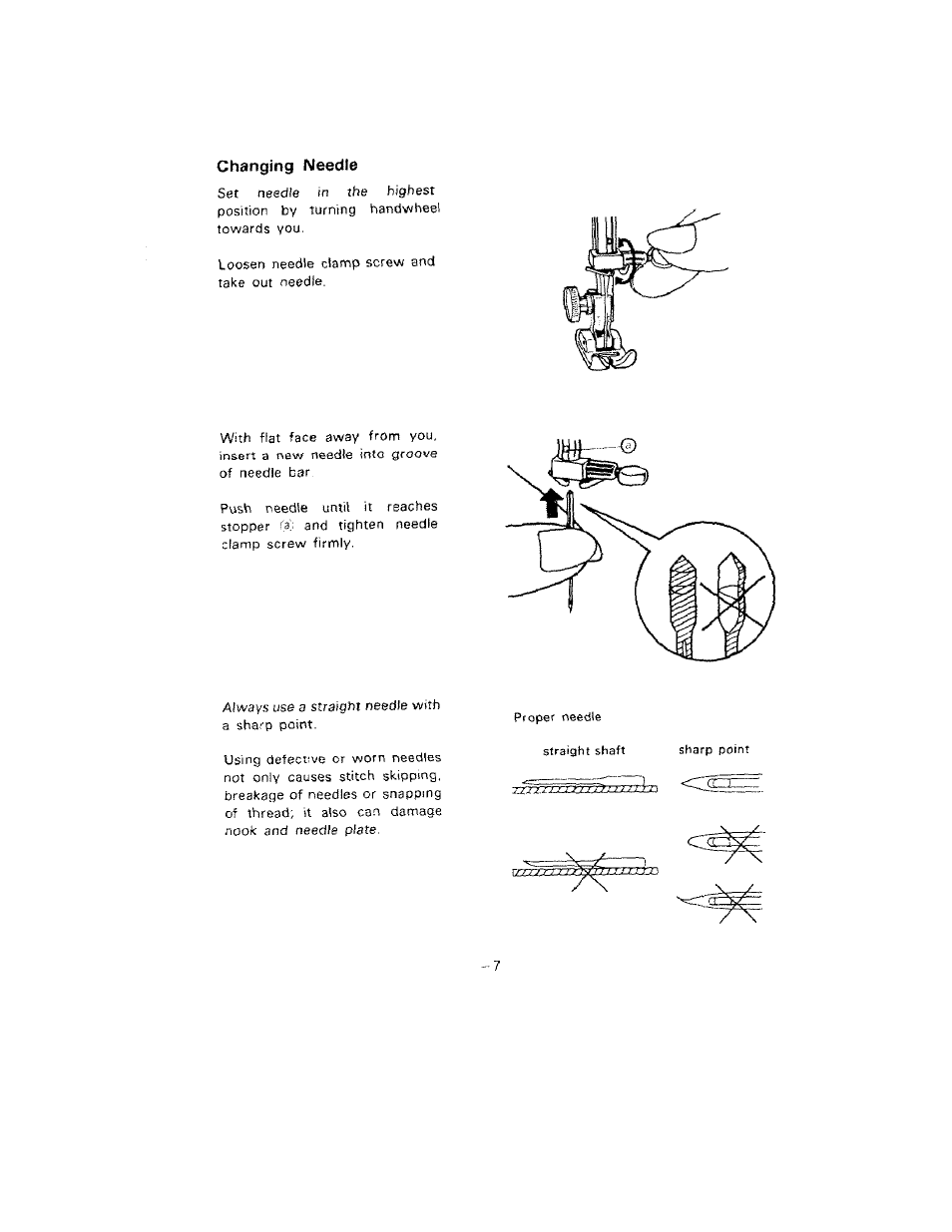 Changing needle | SINGER W1099 User Manual | Page 10 / 37