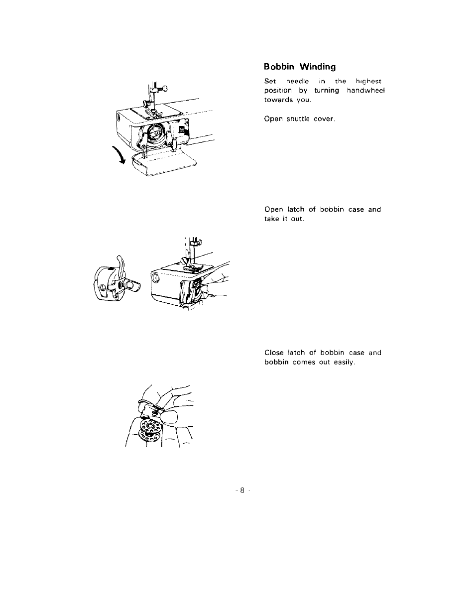 Bobbin winding | SINGER W1099 User Manual | Page 11 / 37