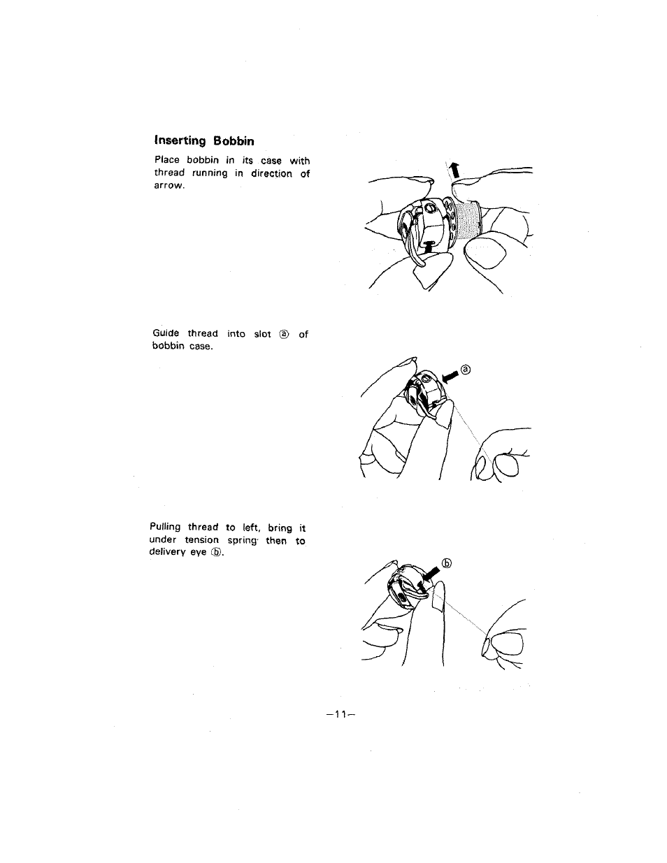 Inserting bobbin | SINGER W1099 User Manual | Page 14 / 37