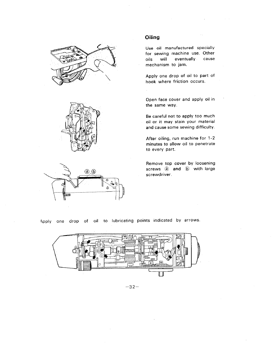 Oiling | SINGER W1099 User Manual | Page 35 / 37