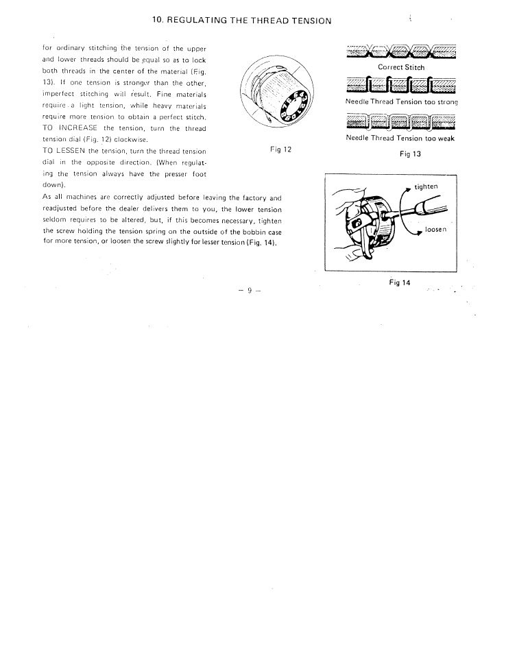 Ll- ]l, Regulating the thread tension | SINGER W1066 User Manual | Page 11 / 26