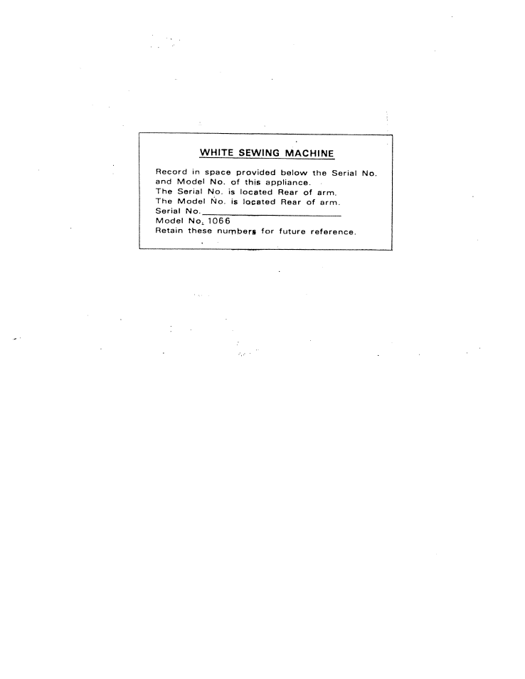 SINGER W1066 User Manual | Page 2 / 26