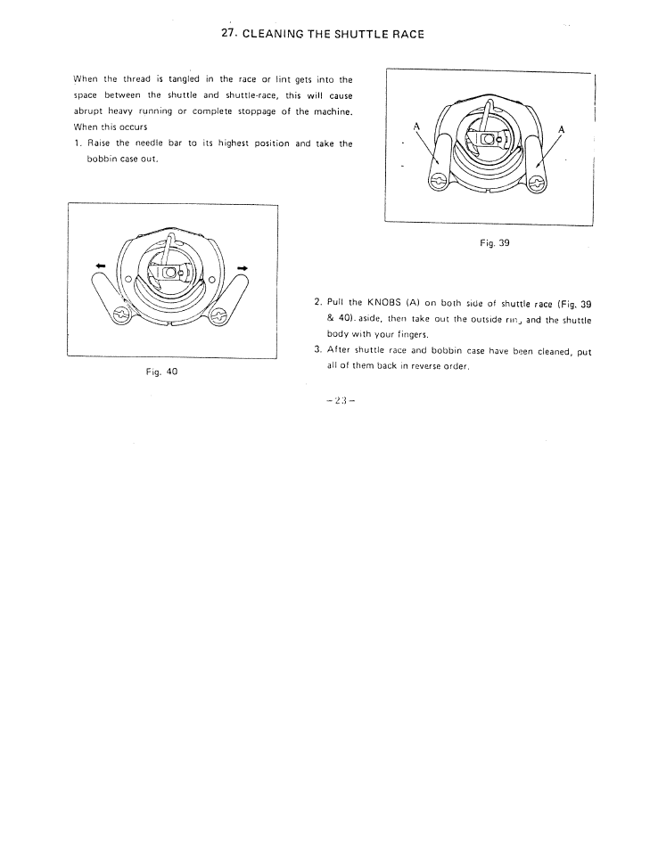 Cleaning the shuttle race | SINGER W1066 User Manual | Page 25 / 26