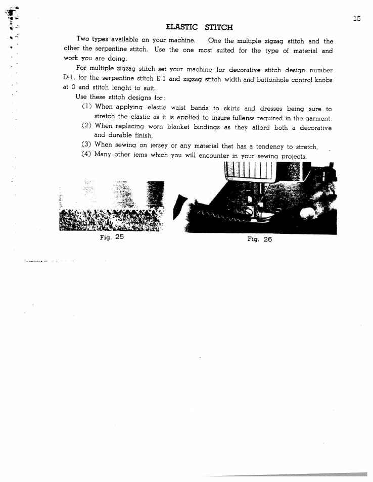 Elastic stitch | SINGER W1166 User Manual | Page 16 / 48