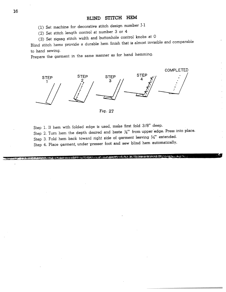 Blind stitch нем | SINGER W1166 User Manual | Page 17 / 48