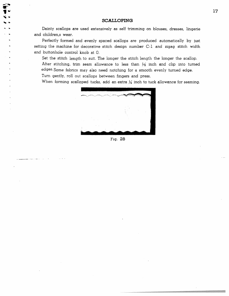 Scalloping | SINGER W1166 User Manual | Page 18 / 48