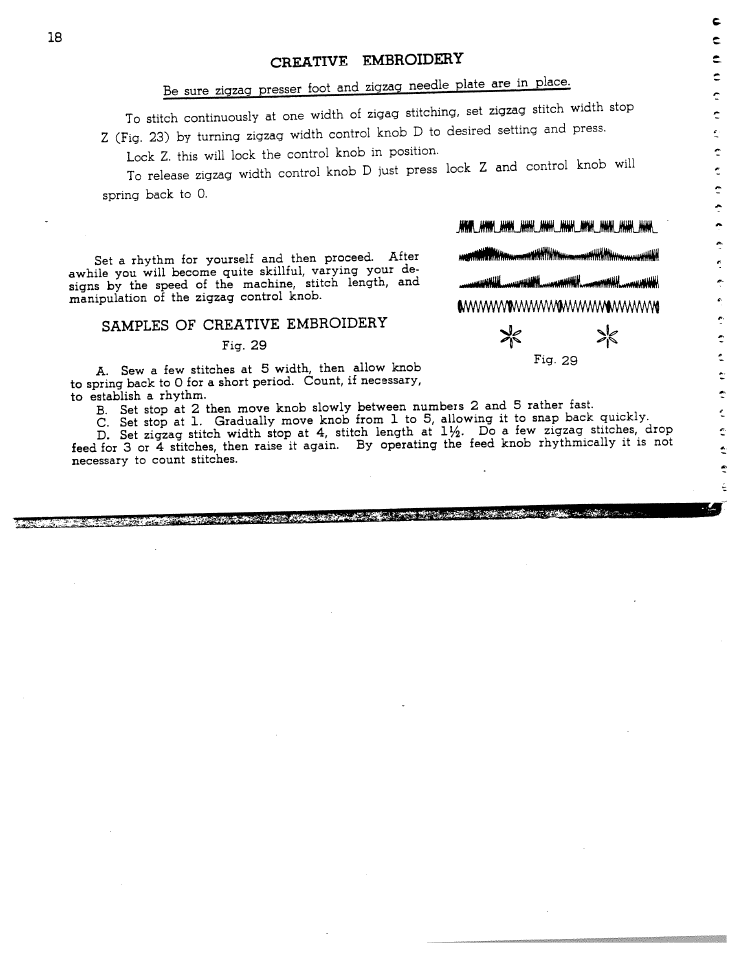 Creative embroidery, Samples of creative embroidery | SINGER W1166 User Manual | Page 19 / 48