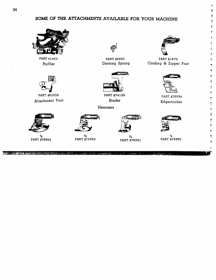Some of the attachments available for your machine | SINGER W1166 User Manual | Page 35 / 48