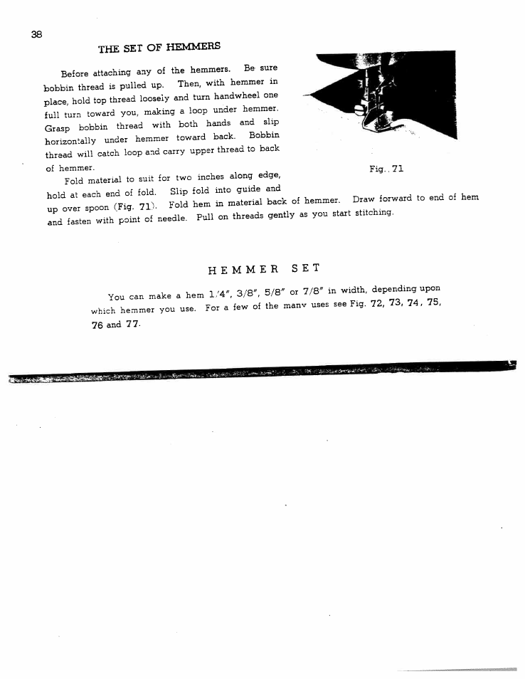 The set of hemmers, Hemmer set | SINGER W1166 User Manual | Page 39 / 48