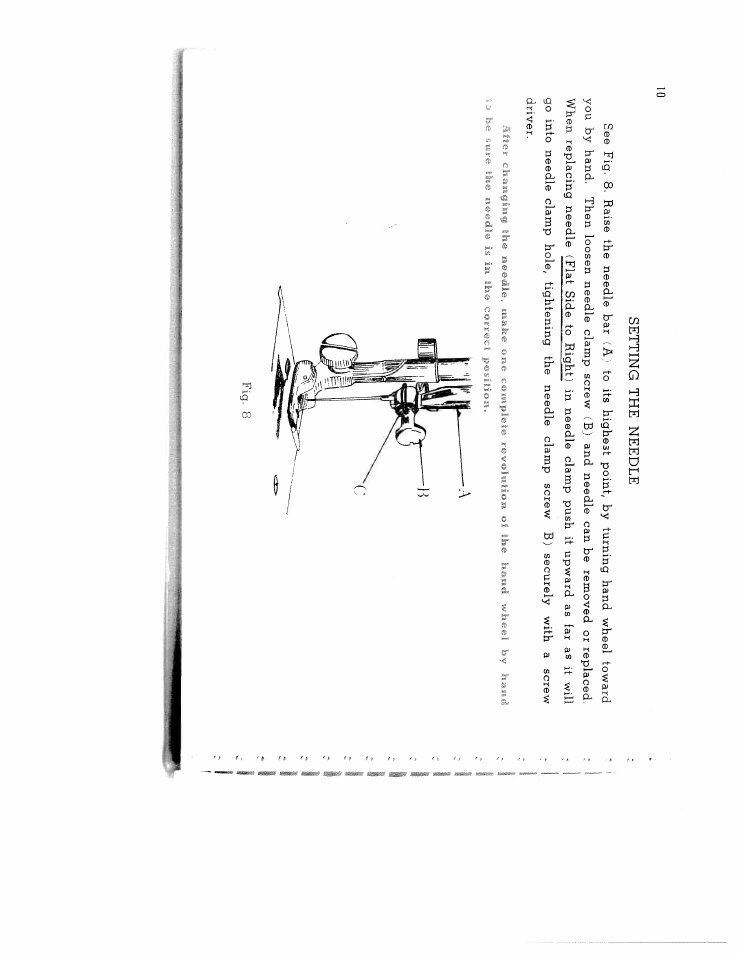 Setting the needle | SINGER W134 User Manual | Page 15 / 40