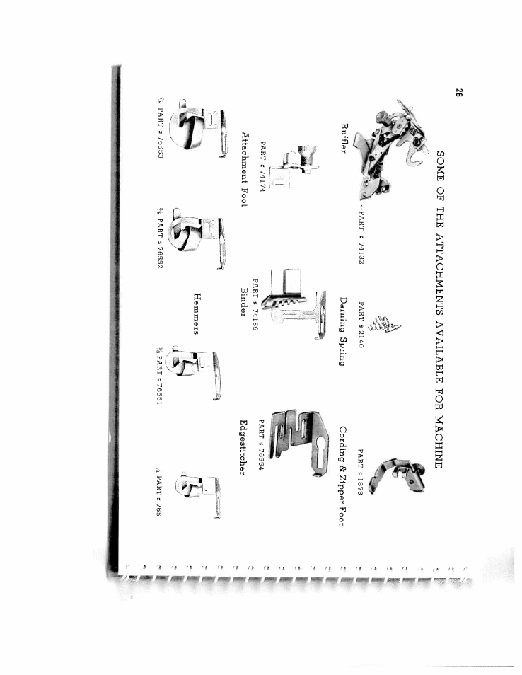 Some of the attachments available for machine | SINGER W134 User Manual | Page 31 / 40
