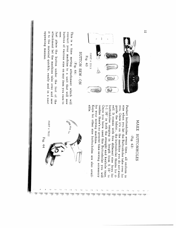 Button sew - on, Make buttonholes, Button sew-on | SINGER W134 User Manual | Page 37 / 40