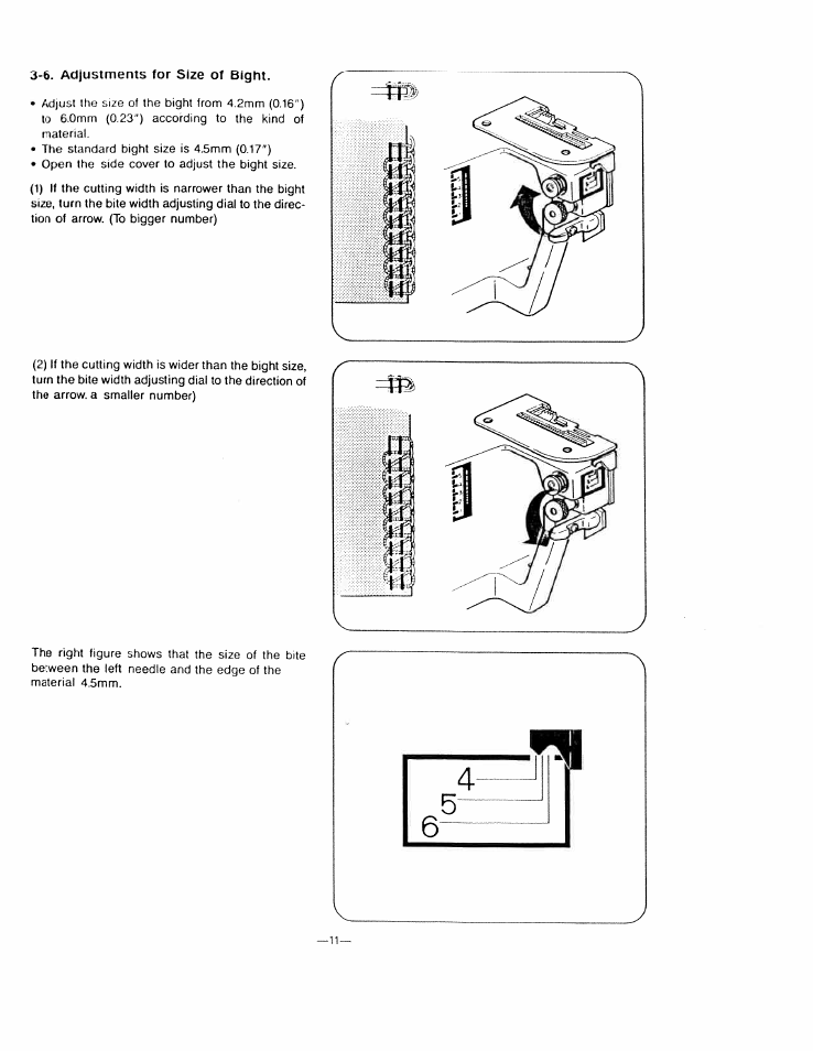 6. adjustments for size of bight, 4 cr d | SINGER WSL7234 User Manual | Page 16 / 24
